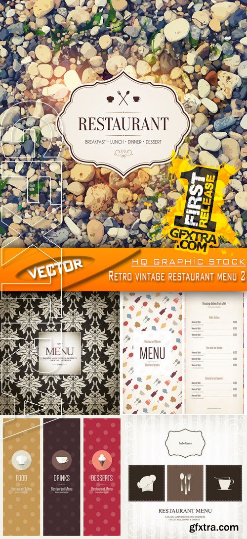 Stock Vector - Retro vintage restaurant menu 2