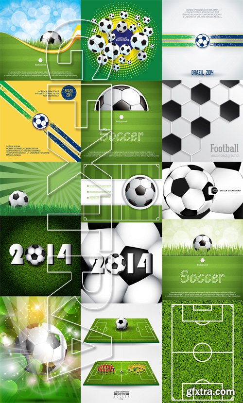 Stock Vectors - Football, soccer vector background 2, 25xEPS