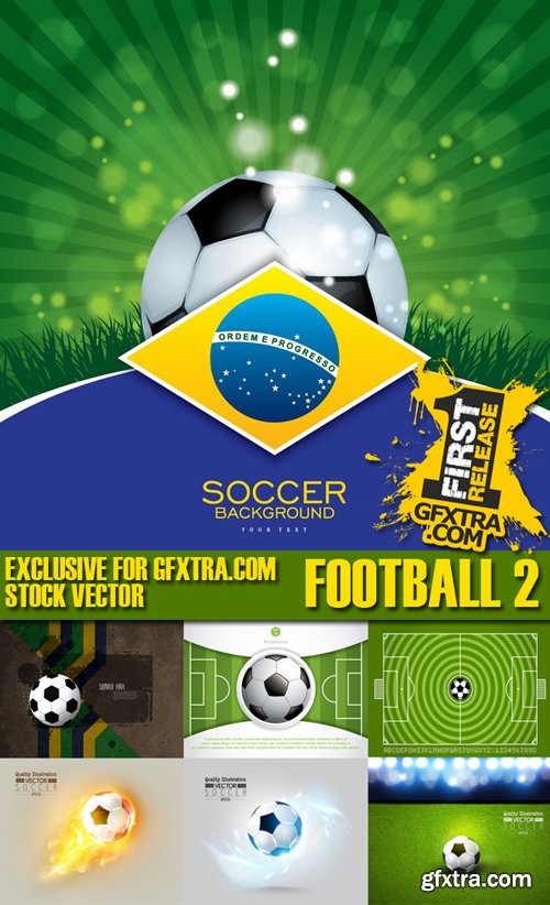 Stock Vectors - Football, soccer vector background 2, 25xEPS