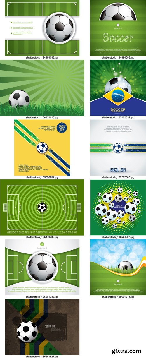 Stock Vectors - Football, soccer vector background 2, 25xEPS