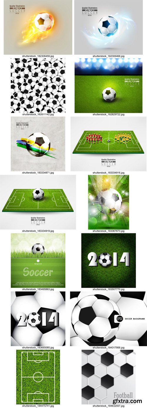 Stock Vectors - Football, soccer vector background 2, 25xEPS