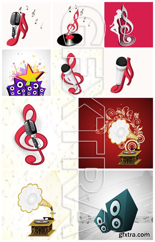 Music Vector Backgrounds Pack 11