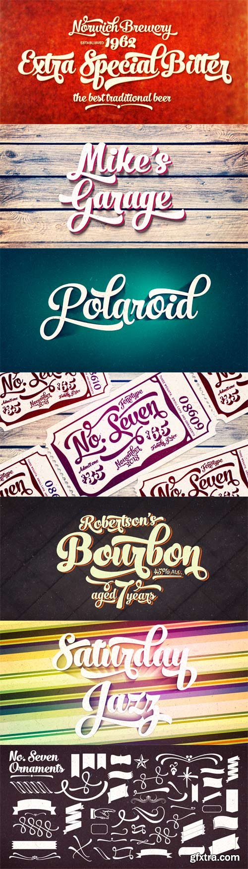 No. Seven Font Family - 5 Fonts for $65