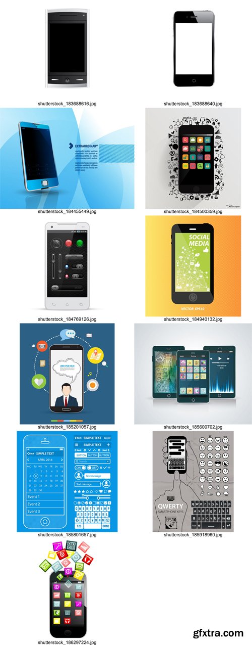 Stock Vectors - Phone Infographics, Smartphones 2, 25xEPS