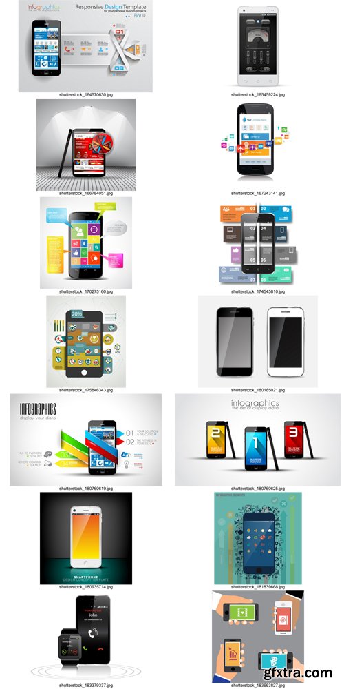 Stock Vectors - Phone Infographics, Smartphones 2, 25xEPS