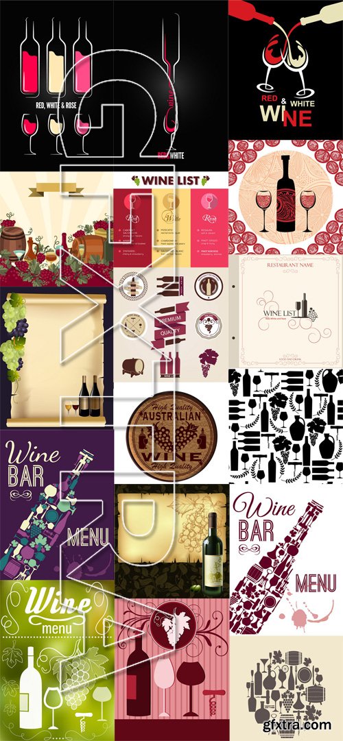 Stock Vectors - Wine 2, 25xEPS