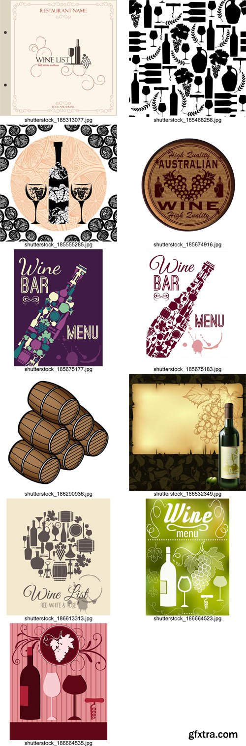 Stock Vectors - Wine 2, 25xEPS