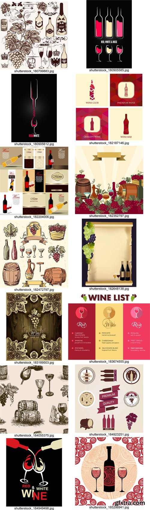 Stock Vectors - Wine 2, 25xEPS