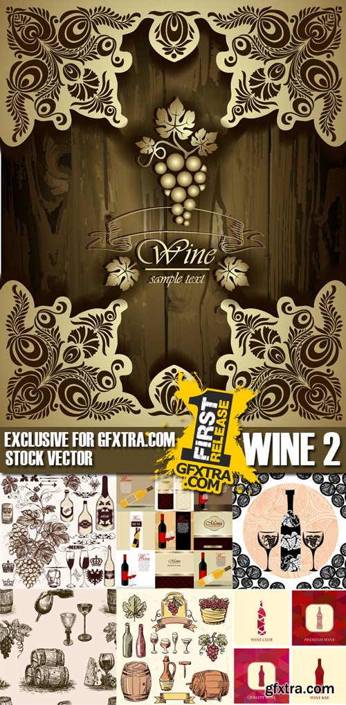 Stock Vectors - Wine 2, 25xEPS