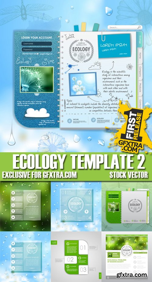 Stock Vectors - Ecology template 2, 25xEPS