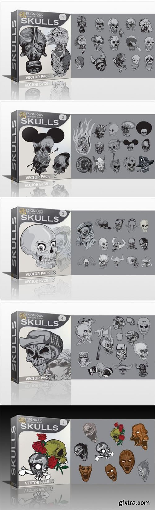 DesignTNT Skulls Vector Pack