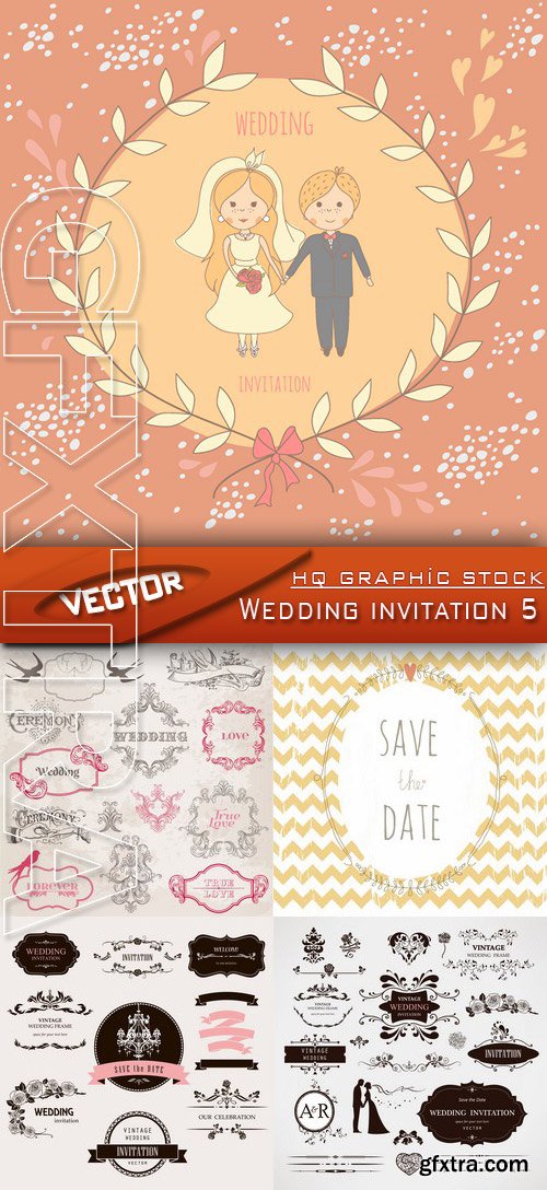 Stock Vector - Wedding invitation 5