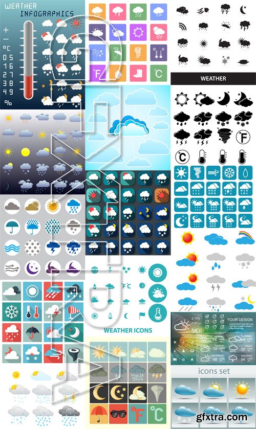 Stock Vectors - Weather 2, 25xEPS