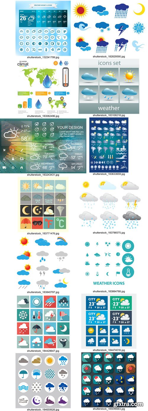 Stock Vectors - Weather 2, 25xEPS