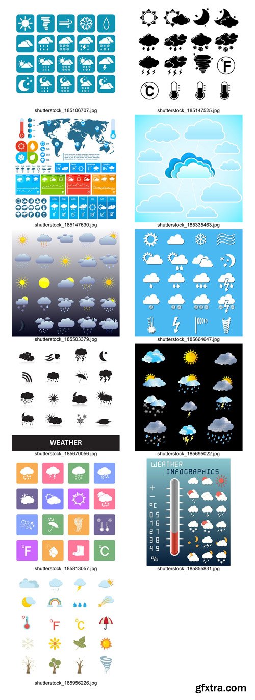 Stock Vectors - Weather 2, 25xEPS