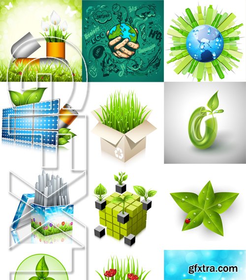 Stock Vectors - Abstract Eco concept 3, 25xEps