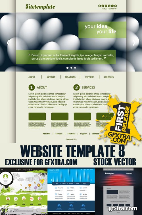 Stock Vectors - Website Template 8, 25xEps