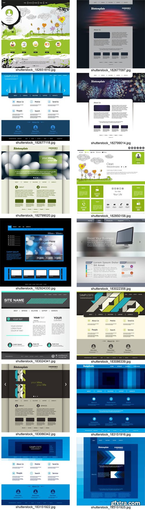 Stock Vectors - Website Template 8, 25xEps