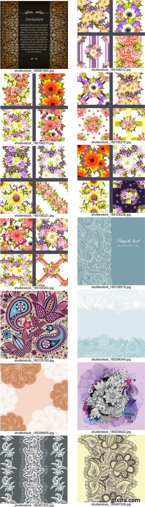 Stock Vectors - Floral Background 4, 25xEPS