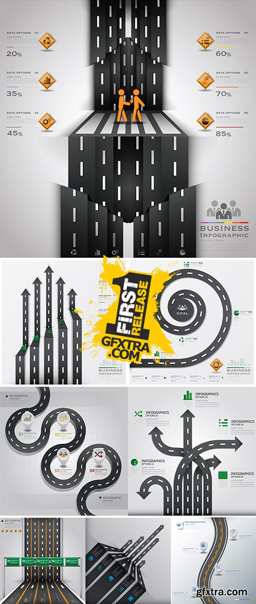 Stock: Road And Street Traffic Sign Business Infographic