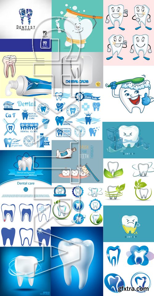 Stock Vectors - Teeth 2, 25xEPS