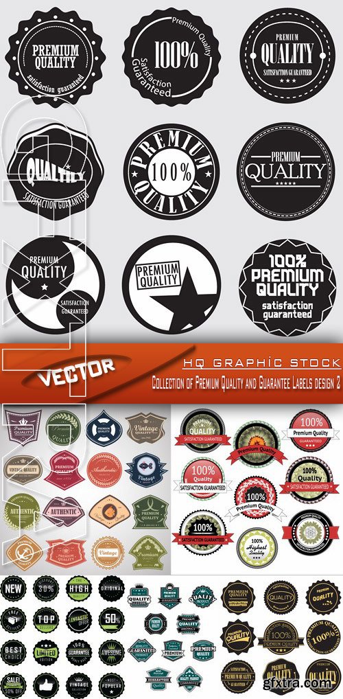 Stock Vector - Collection of Premium Quality and Guarantee Labels design 2