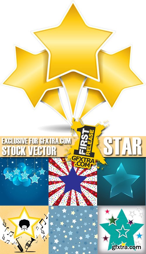 Stock Vectors - Star Background, 25xEPS