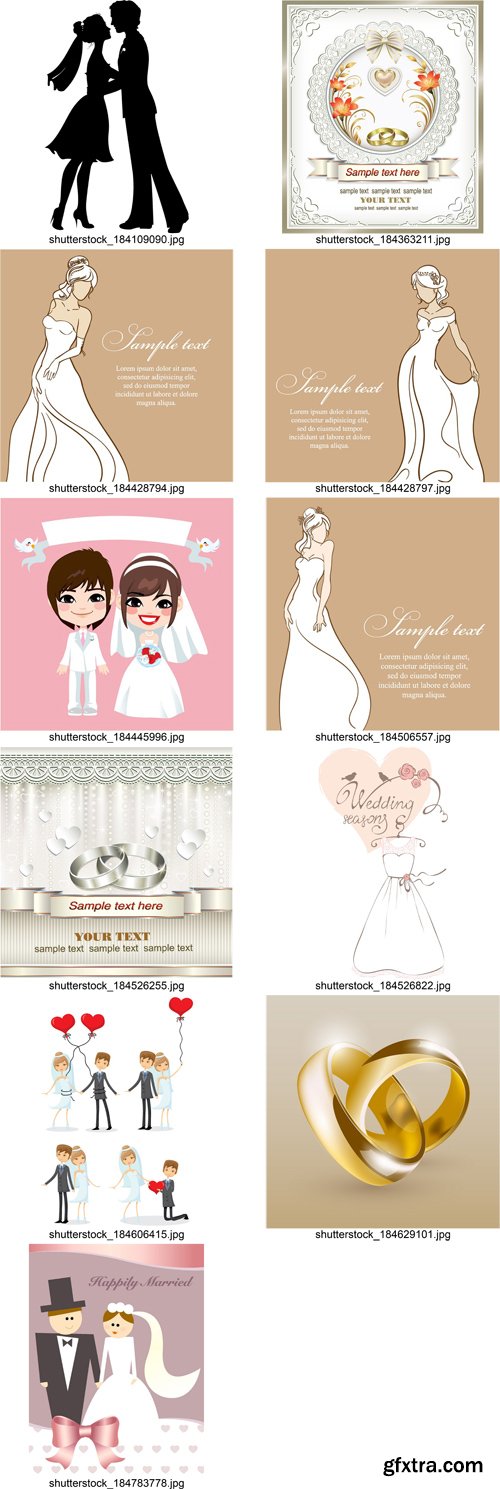 Stock Vectors - Wedding Day, 25xEPS