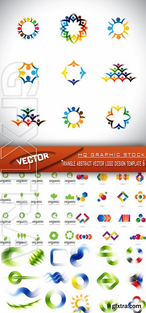 Stock Vector - Triangle abstract vector logo design template 6