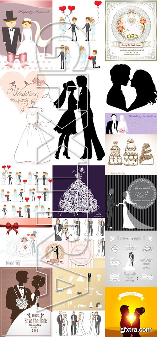 Stock Vectors - Wedding Day, 25xEPS