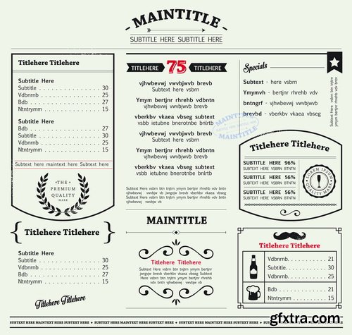 Amazing SS - Restaurant menu, 25xEPS