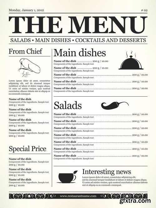 Amazing SS - Restaurant menu, 25xEPS