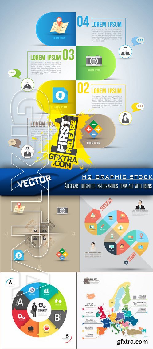 Stock Vector - Abstract business infographics template with icons