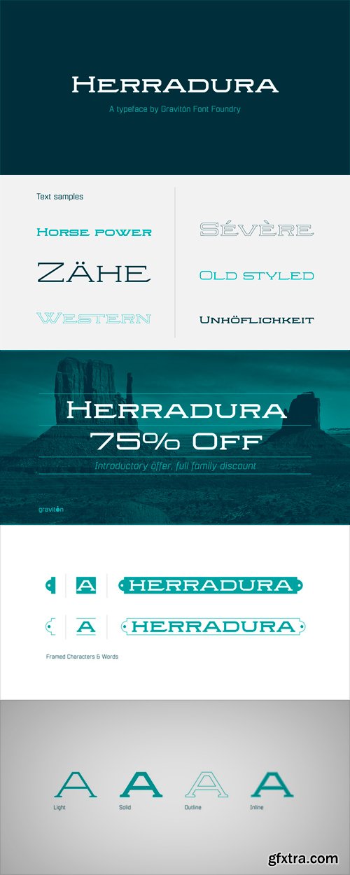 Herradura Font Family - 8 Fonts for $90