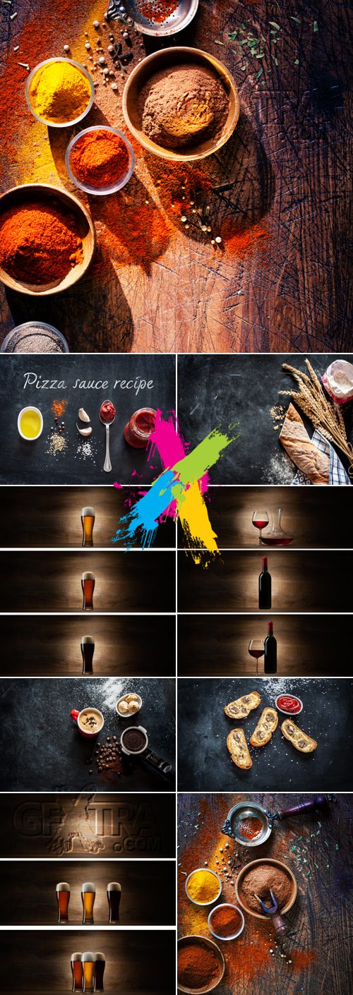 Stock Photo - Food & Drinks on Black Background