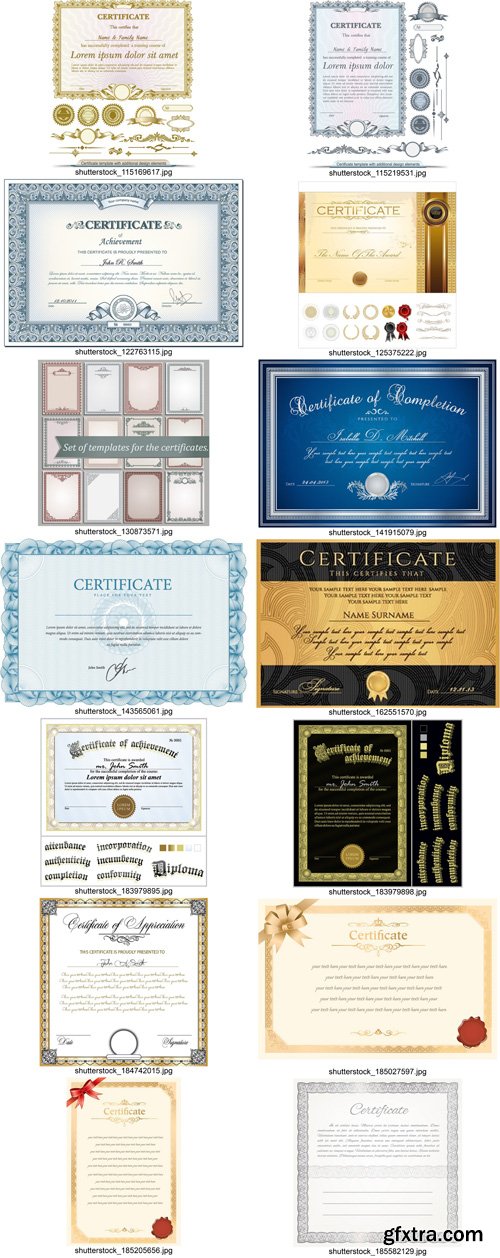 Stock Vectors - Certificate Template 3, 25xEPS