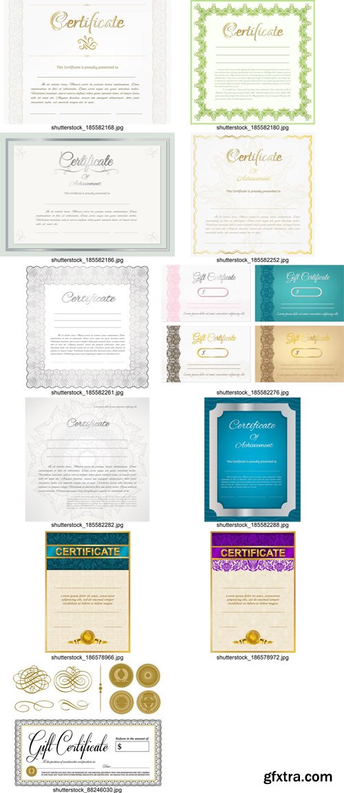 Stock Vectors - Certificate Template 3, 25xEPS