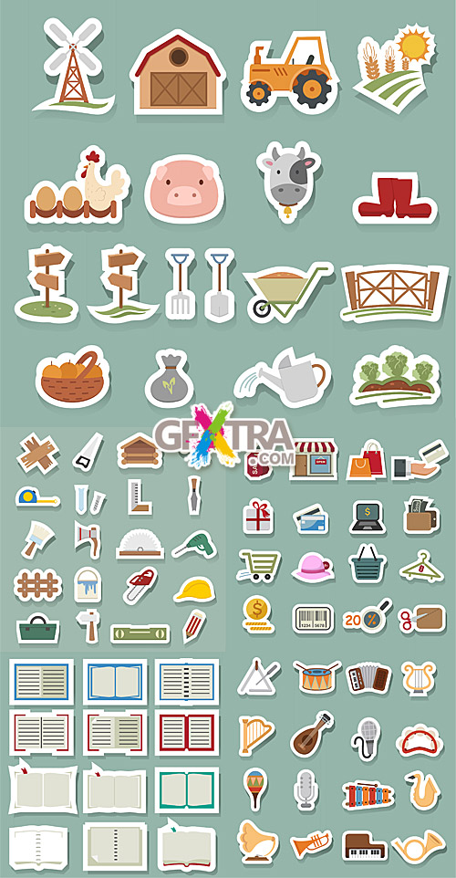 Vector stickers set