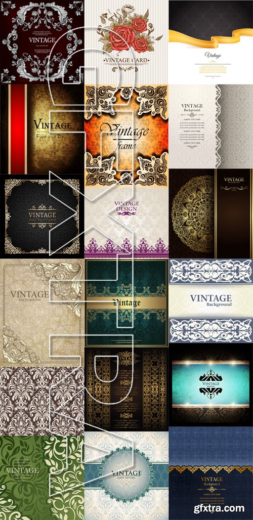 Stock Vectors - Vintage Background, 25xEPS