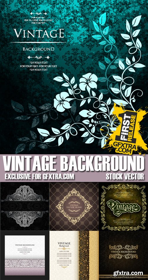 Stock Vectors - Vintage Background, 25xEPS