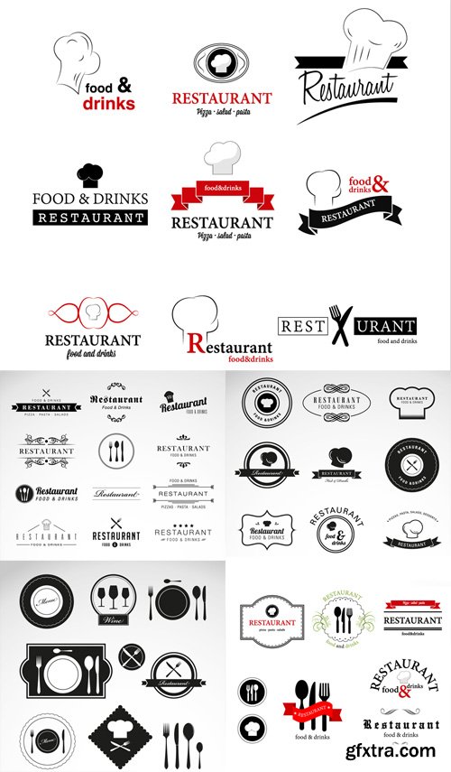 Restaurant Logos Vector Set