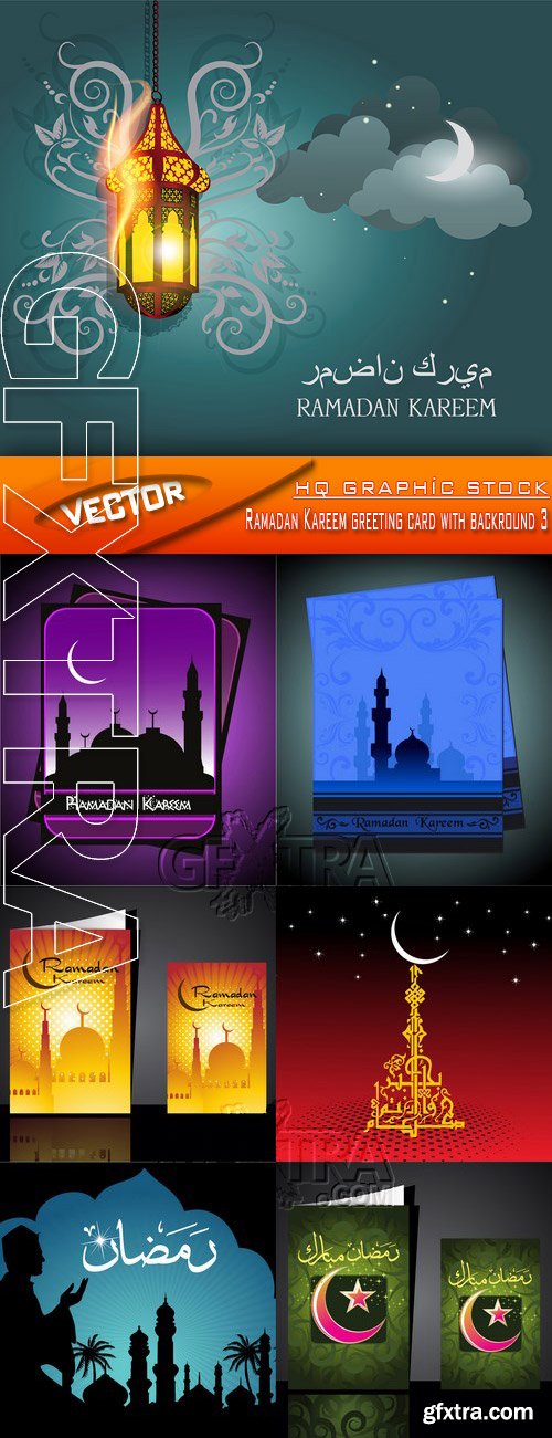 Stock Vector - Ramadan Kareem greeting card with backround 3