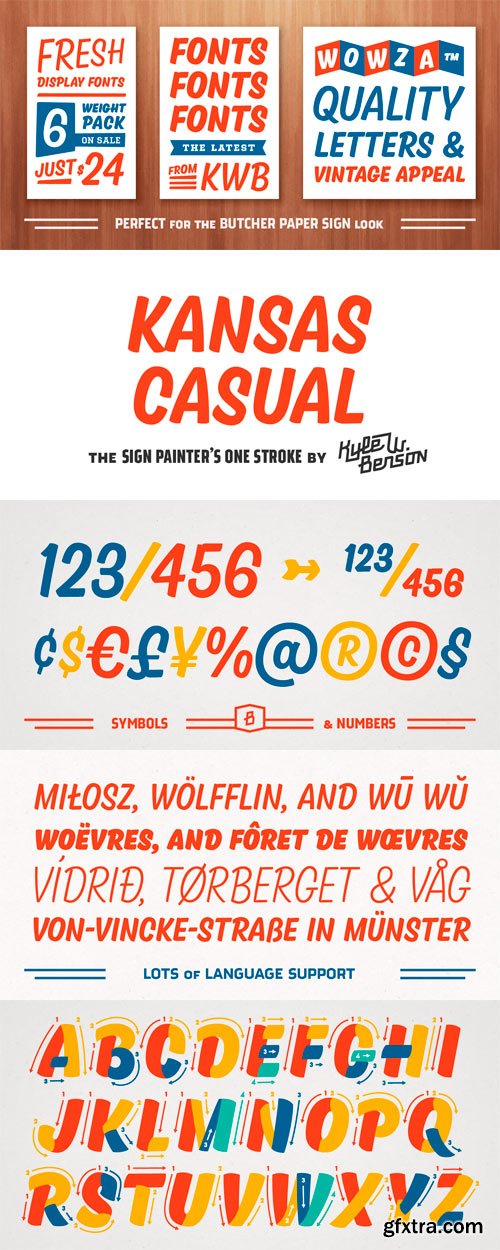 Kansas Casual Font Family - 6 Fonts for $24