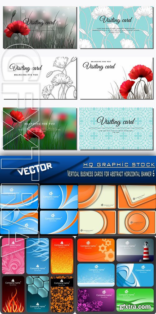 Stock Vector - Vertical business cards for abstract horizontal banner 6