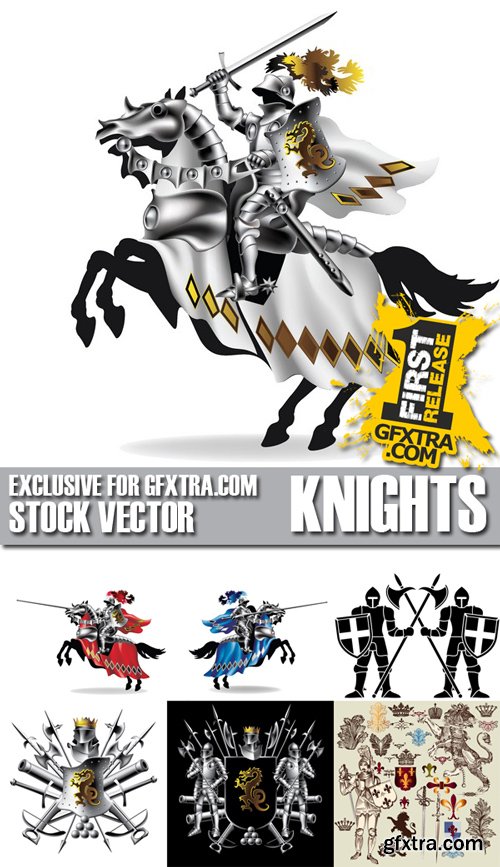 Stock Vectors - Knights 2, 25xEPS