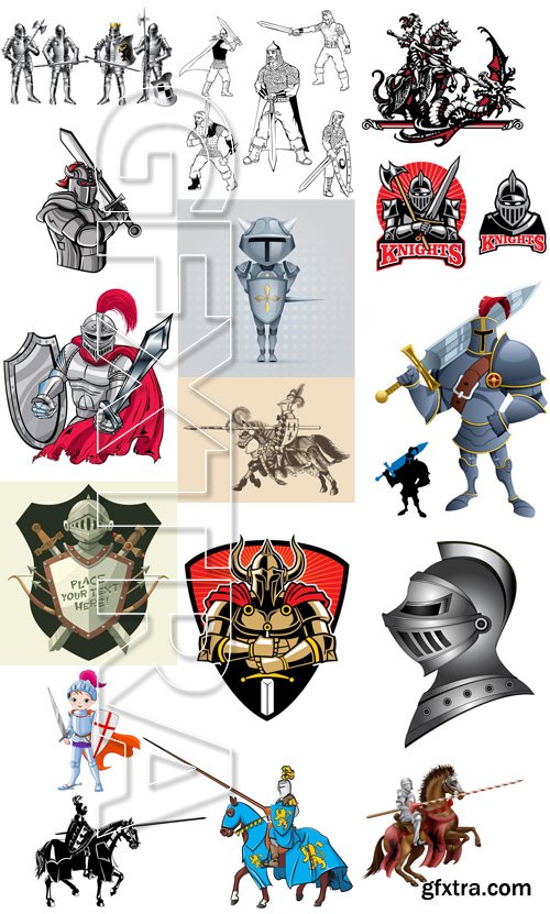 Stock Vectors - Knights 2, 25xEPS