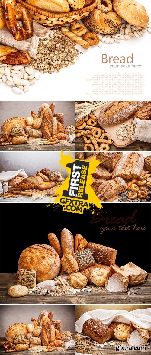 Stock Photo: Collection of baked bread