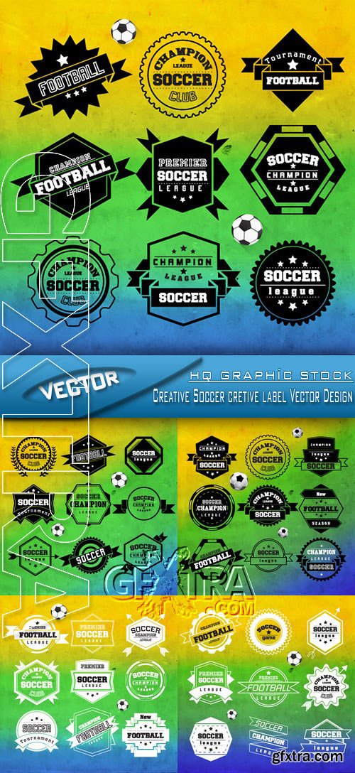 Stock Vector - Creative Soccer cretive label Vector Design