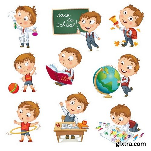 Stock Vectors - Happy kids 5, 25xEPS