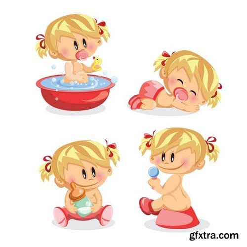 Stock Vectors - Happy kids 5, 25xEPS